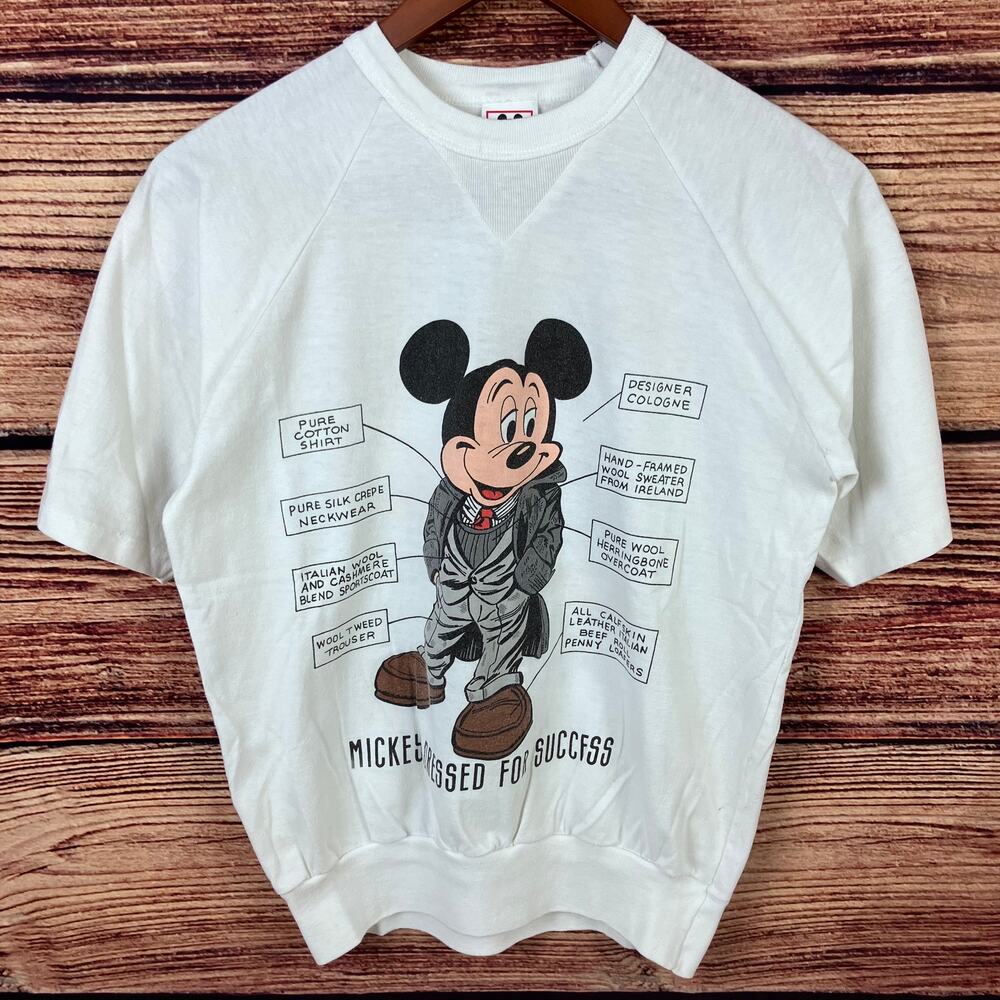 Vintage 1980s Mickey Mouse Dressed For Success Sweatshirt - Picture 2 of 7